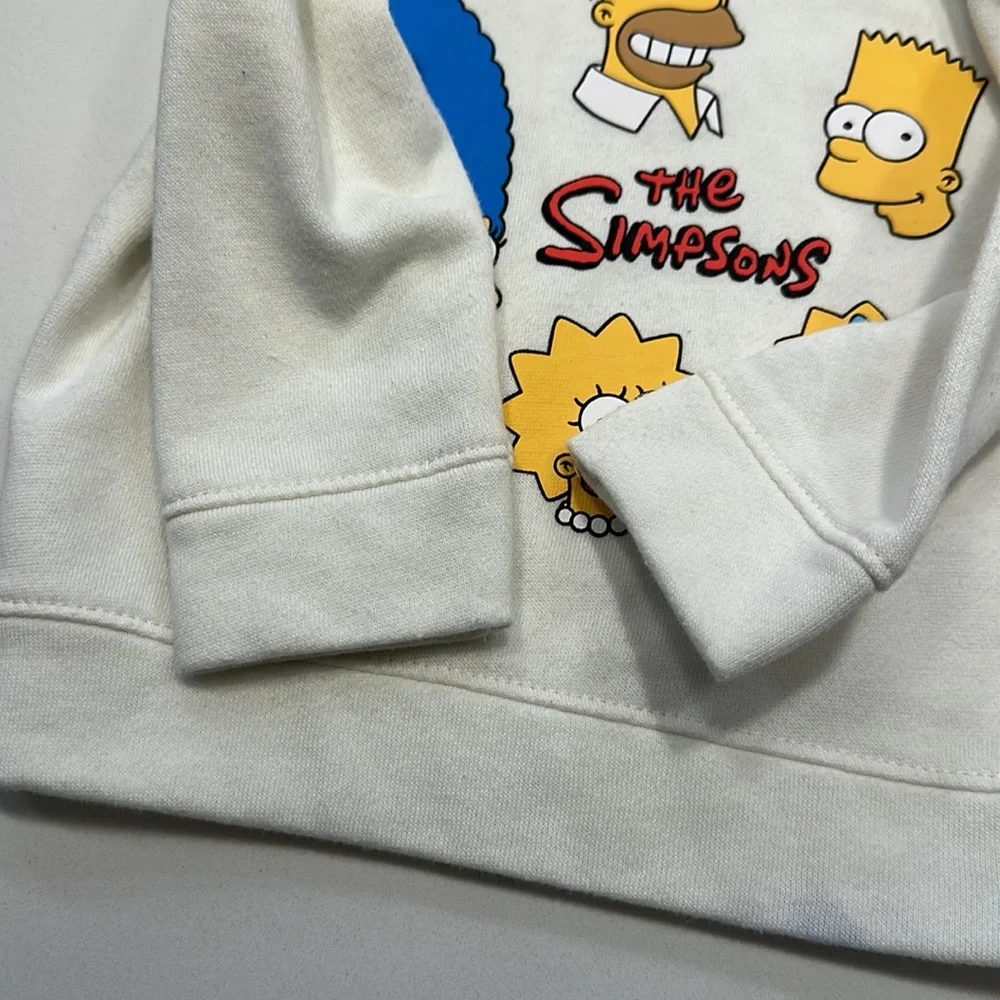 Old Navy The Simpsons cotton hoodie white size 18-24 months 💛